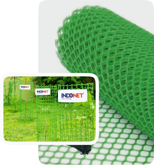 green DIY protection mesh by Indonet used for safeguarding gardens from stray animals