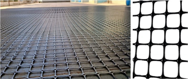PP geogrid (INDODRAIN) used for road base reinforcement and soil stabilization in highway construction