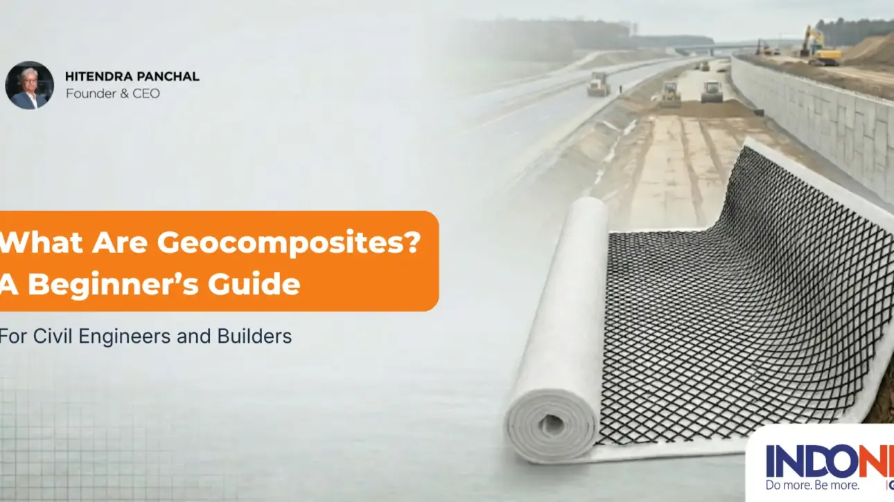 Geocomposite drainage layer installation in civil engineering construction project