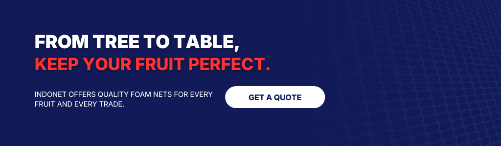 Protective fruit nets used from harvesting to transport to maintain fruit quality and prevent damage