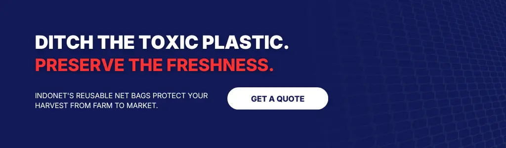 Reusable net bags for fruits and vegetables that reduce plastic waste and keep produce fresh