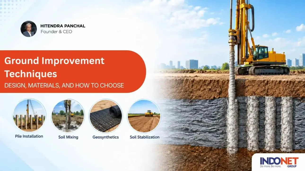 Ground improvement techniques for weak and soft soil using geosynthetics and soil stabilization methods