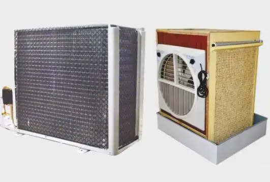 protection net installed on a split ac outdoor unit and a standard air cooler