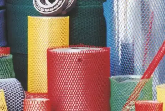 colorful plastic net rolls used as protective sleeves